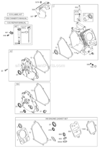 Page A Diagram and Parts List for 12C400 0100-0208 Briggs and Stratton Engine